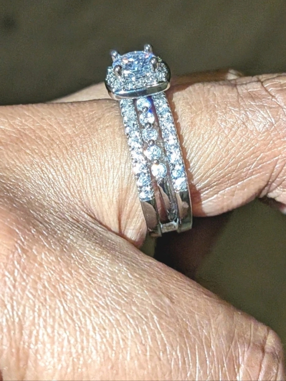 925 Silver 4ct Lab-Created Princess Cut Diamond Wedding Ring Set For Women Sz 8 - Picture 14 of 17